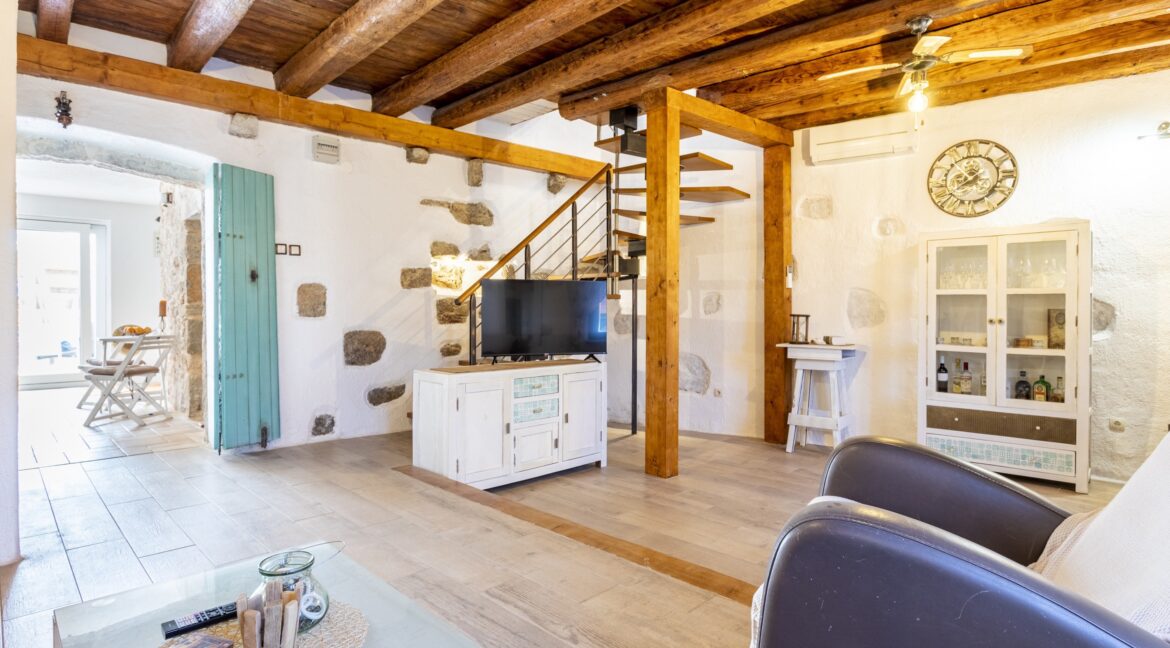 Spacious Living Room with Exposed Beams