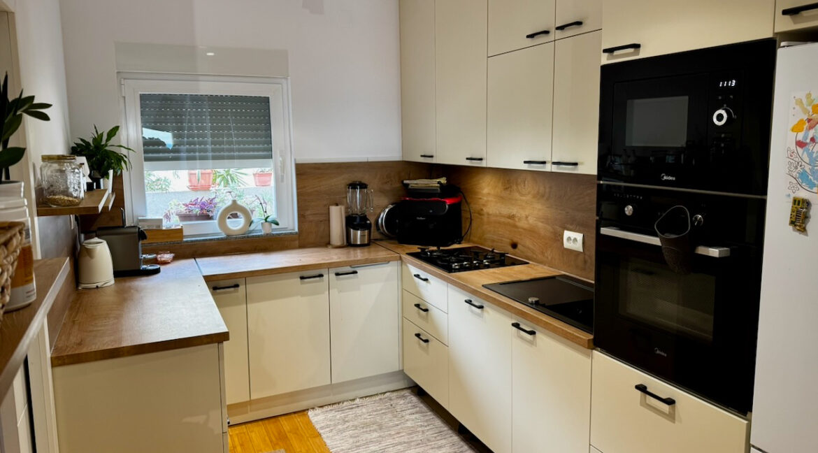 Modern fitted kitchen in spacious Hvar hillside apartment