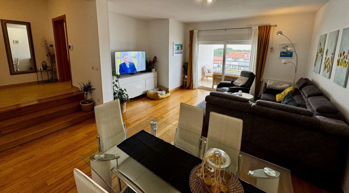 Open-plan living and dining area