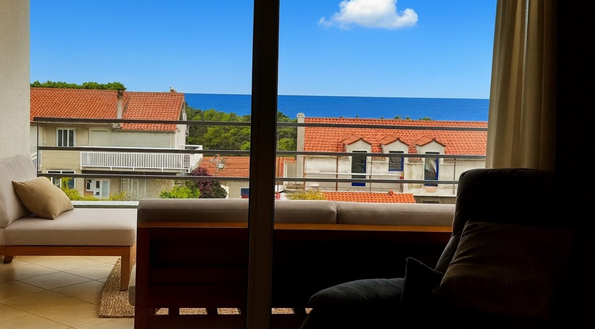 Living room sea view towards the Adriatic
