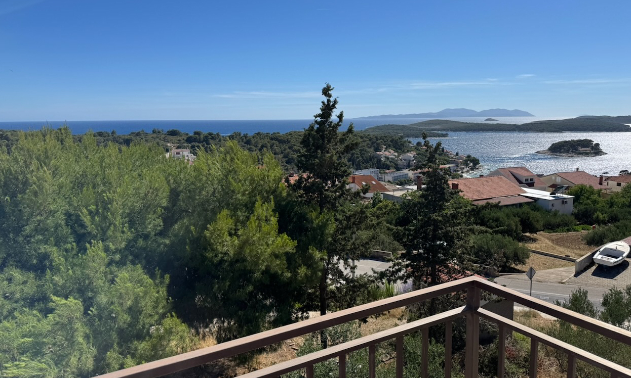 Balcony sea view from a Hvar sea view apartment
